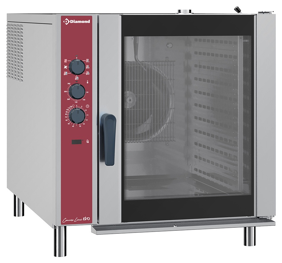 Four à convection professionnel Triphasé Commande mécanique Auto-nettoyage GN 2/1 - CFE102/N - Diamond