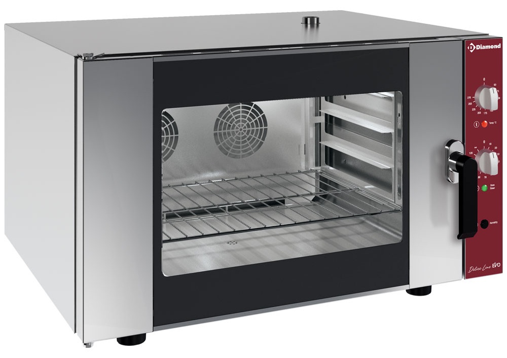 Four à convection professionnel électrique triphasé 4 niveaux 600x400 mm humidificateur manuel - CPE644-E - Diamond